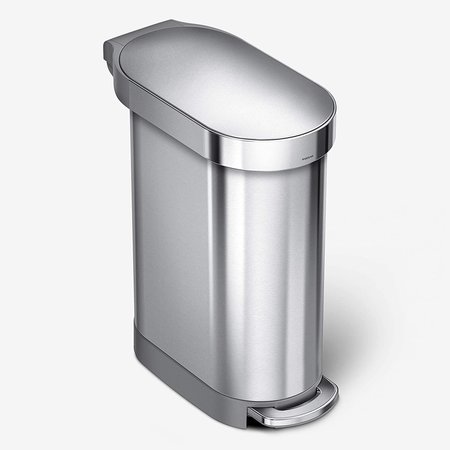 GLOBAL EQUIPMENT Stainless Steel Slim Step Trash Can - 2 Gallon EK9376MT-8L